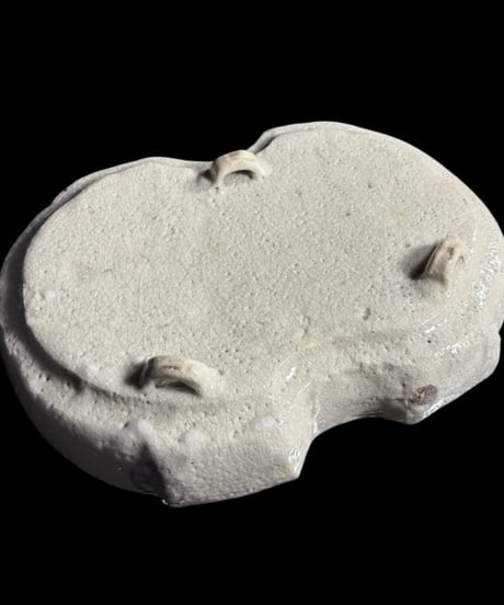 蔵出し 菓子器 白釉 草花文 変形皿 瓢箪 菓子皿 取り皿 飾皿 和食器 骨董品 アンティーク