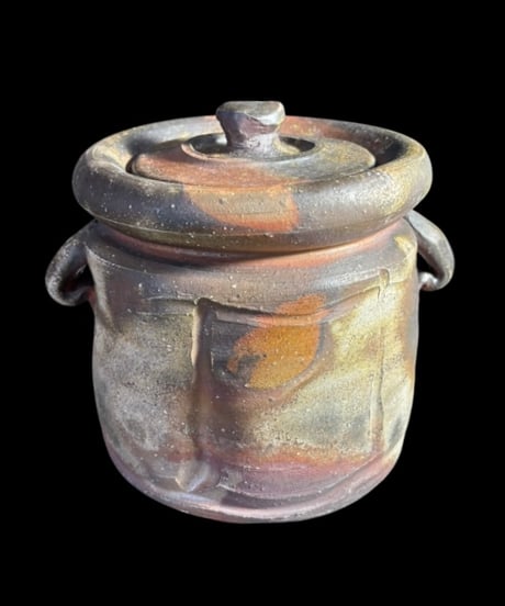 備前 耳付 水差 木村陶峰 陶正園 茶道具 共箱 作家物 工芸品 備前焼 陶器 古美術 骨董品 アンティーク
