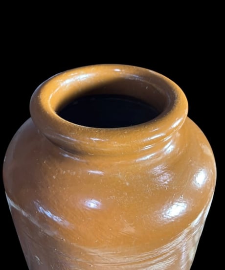 英国 ヴィンテージ ストーンウェア ジャー ブラウン 塩釉 茶壺 丸壺 陶器 古美術 時代物 イギリス 骨董品 アンティーク