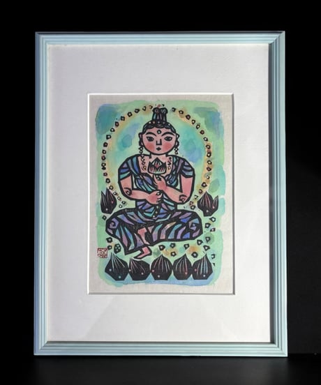 板画家 森 貘郎 木版画 印あり 額装 風景 額 壁掛 絵画 雑貨 インテリア アンティーク コレクション