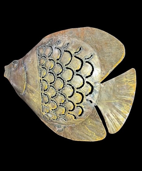金属工芸 キャンドルホルダー 銅製 熱帯魚 蝋燭台 魚 灯火台 置物 インテリア オブジェ 骨董品 アンティーク