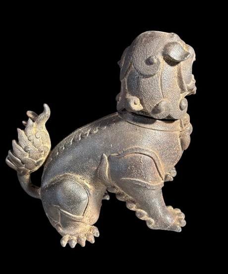 銅製 獅子 香炉 中国 唐獅子 置物 香道具 茶道具 古美術 オブジェ 金属工芸 骨董品 アンティーク