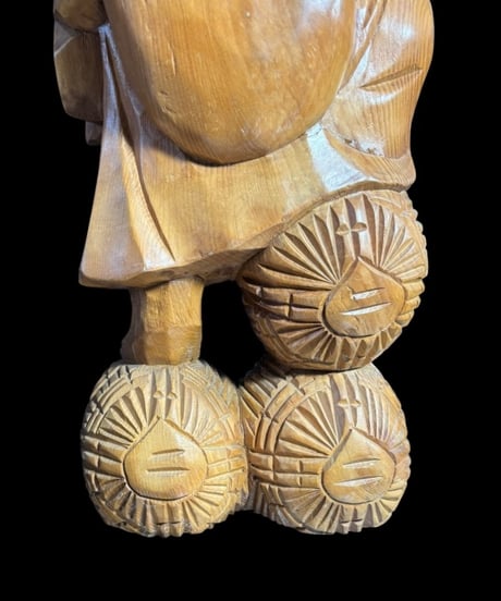 木彫り 大黒天 七福神 木製 大黒様 開運 縁起物 彫刻 仏像 古美術 インテリア 置物 オブジェ 骨董品 アンティーク