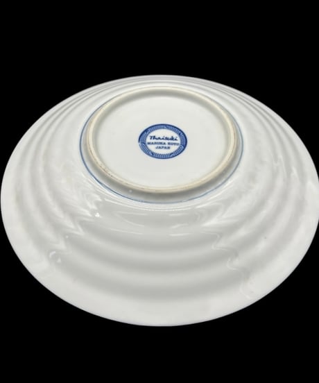 【2枚セット】 Thaisuki タイスキ メタ玉皿 MARUKA KOYO JAPAN 松竹梅 カレー皿 パスタ皿 大皿 プレート 陶器 骨董品 アンティーク