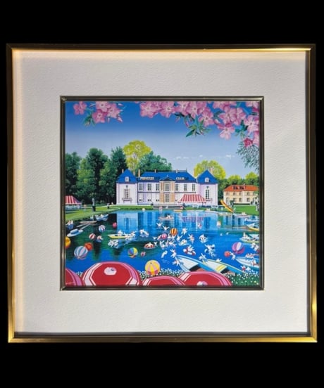 プリンセスクラブ ヒロ・ヤマガタ Summer Pond 額装 風景 壁掛 絵画 アート ポスター 雑貨 インテリア アンティーク コレクション