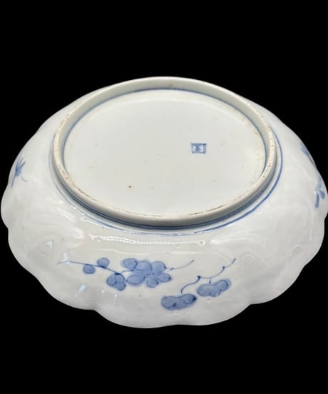 【2枚セット】 明治期 古伊万里 染付 梅 麒麟 大皿 伊万里 時代物 陶器 骨董品 アンティーク