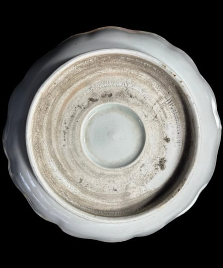 【5客セット】 江戸期 古伊万里 輪花 染付 なます皿 松竹梅図 丸皿 和食器 陶器 時代物 骨董品 アンティーク