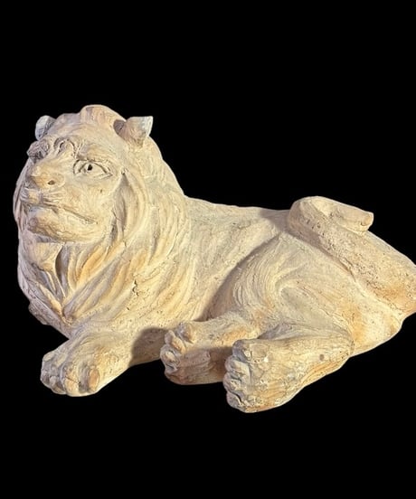ヴィンテージ 陶器製 獅子 オブジェ 置物 ライオン 庭園 コレクション インテリア 古美術 骨董品 アンティーク