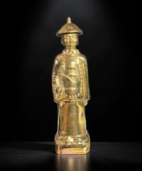 福建曾館 乾隆帝像 中国美術 仏像 金色 インテリア 置物 オブジェ 骨董品 時代物 アンティーク