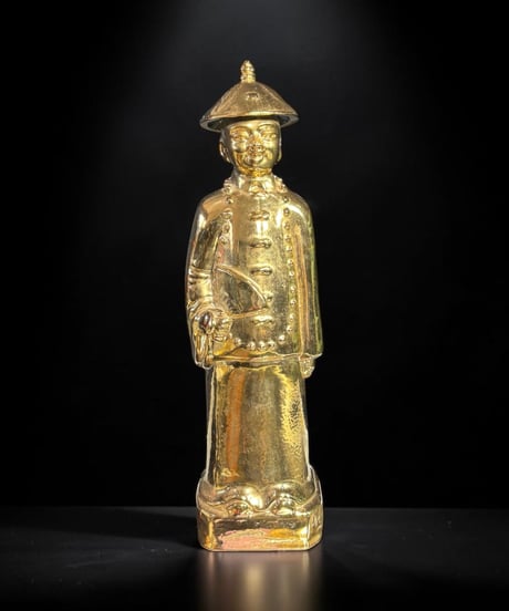 福建曾館 乾隆帝像 中国美術 仏像 金色 インテリア 置物 オブジェ 骨董品 時代物 アンティーク