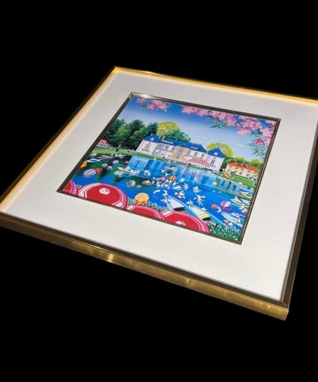 プリンセスクラブ ヒロ・ヤマガタ Summer Pond 額装 風景 壁掛 絵画 アート ポスター 雑貨 インテリア アンティーク コレクション