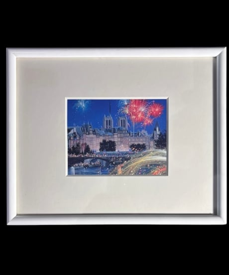 巴里祭 ヒロ・ヤマガタ パリ祭 額装 風景 壁掛 絵画 アート ポスター 雑貨 インテリア アンティーク コレクション