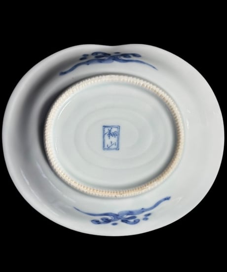 【5客セット】 美濃焼 翔山窯 染付 小皿 羅漢図 銘々皿 丸皿 和食器 陶器 古伊万里 時代物 骨董品 アンティーク