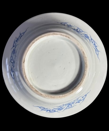 江戸後期 古伊万里 染付 微塵唐草 蓋付き大鉢 盛り鉢 鉢 和食器 陶器 伊万里 時代物 骨董品 アンティーク