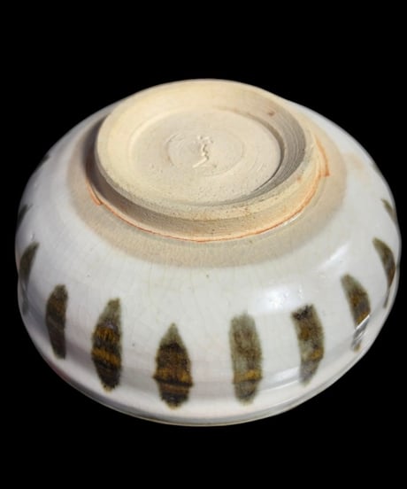 【5客セット】瀬戸焼 小鉢 草模様 変形鉢 在銘 時代物 作家物 和食器 陶芸 骨董品 アンティーク