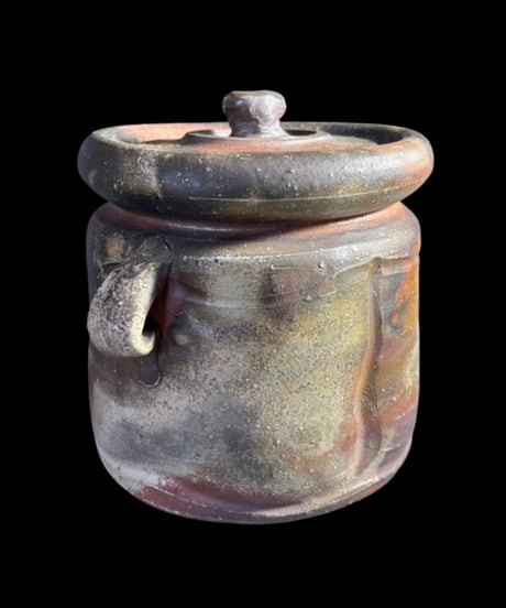 備前 耳付 水差 木村陶峰 陶正園 茶道具 共箱 作家物 工芸品 備前焼 陶器 古美術 骨董品 アンティーク
