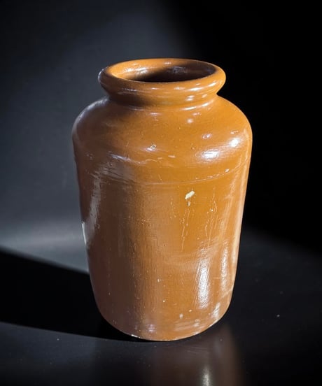 英国 ヴィンテージ ストーンウェア ジャー ブラウン 塩釉 茶壺 丸壺 陶器 古美術 時代物 イギリス 骨董品 アンティーク
