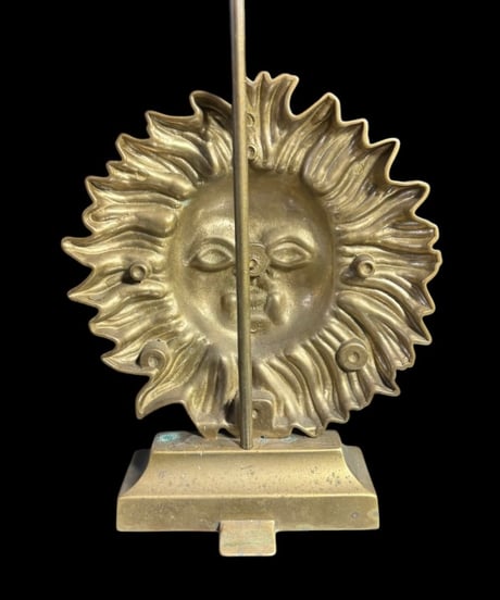 真鍮 ドアストッパー 太陽 金色 インテリア 置物 オブジェ 時代物 工芸品 骨董品 アンティーク