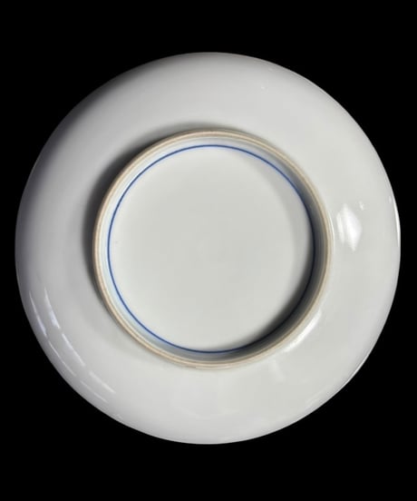 【4客セット】 江戸期 古伊万里 染付 丸紋 小皿 丸皿 銘々皿 和食器 陶器 時代物 骨董品 アンティーク