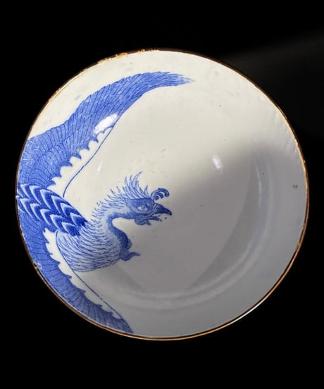 時代物 古伊万里 染付 大鉢 鳳凰 盛り鉢 在銘 鉢 取り皿 飾り皿 和食器 陶器 伊万里 骨董品 アンティーク