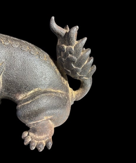 銅製 獅子 香炉 中国 唐獅子 置物 香道具 茶道具 古美術 オブジェ 金属工芸 骨董品 アンティーク