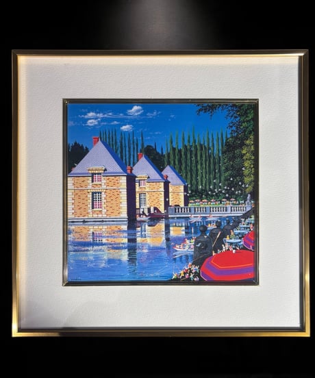 ウォーター・キャッスル ヒロ・ヤマガタ Water Castle 額装 風景 壁掛 絵画 アート ポスター 雑貨 インテリア アンティーク コレクション