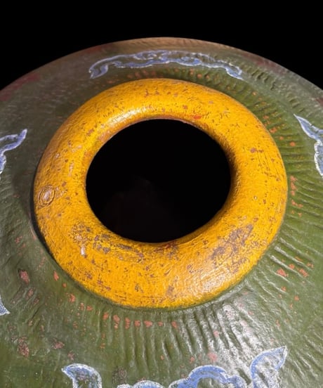 時代物 中国磁器 緑釉 大壺 寿字 フラワーベース 花瓶 花入れ 漢詩 花器 丸壺 釉薬 陶器 中国 古美術 骨董品 アンティーク
