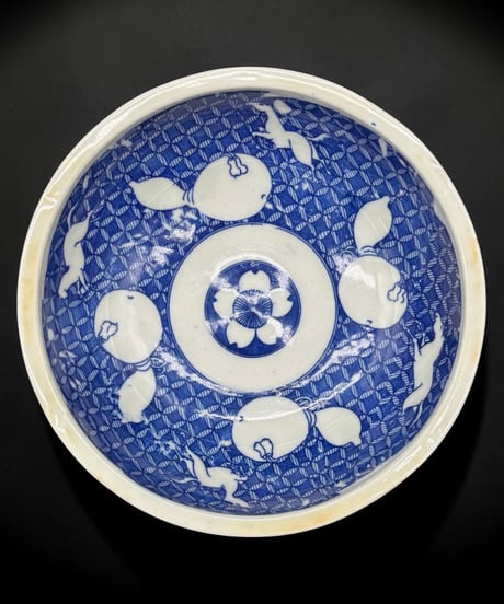 江戸期 古伊万里 染付 菓子鉢 瓢箪 馬 印判 鉢 取り皿 飾り皿 和食器 陶器 骨董品 アンティーク