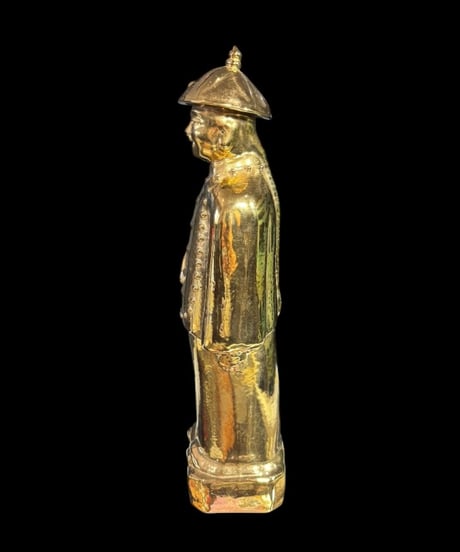 福建曾館 乾隆帝像 中国美術 仏像 金色 インテリア 置物 オブジェ 骨董品 時代物 アンティーク