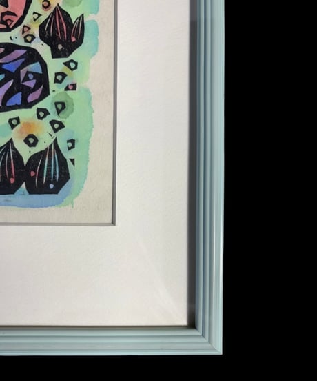 板画家 森 貘郎 木版画 印あり 額装 風景 額 壁掛 絵画 雑貨 インテリア アンティーク コレクション
