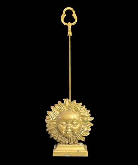 真鍮 ドアストッパー 太陽 金色 インテリア 置物 オブジェ 時代物 工芸品 骨董品 アンティーク