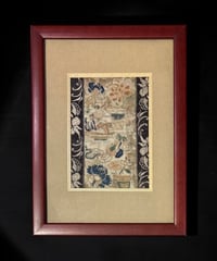 中国美術 清代 民国 シルク 額装 刺繍 草花 額 壁掛 絵画 雑貨 インテリア アンティーク コレクション