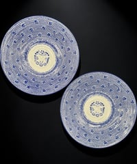【2枚セット】 Thaisuki タイスキ メタ玉皿 MARUKA KOYO JAPAN 松竹梅 カレー皿 パスタ皿 大皿 プレート 陶器 骨董品 アンティーク