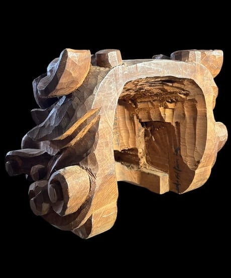 時代物 木彫 獅子頭 木鼻 仏教美術 だんじり 山車 獅子舞 魔除け 置物 作家物 オブジェ 古美術 骨董品 アンティーク