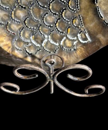金属工芸 キャンドルホルダー 銅製 熱帯魚 蝋燭台 魚 灯火台 置物 インテリア オブジェ 骨董品 アンティーク
