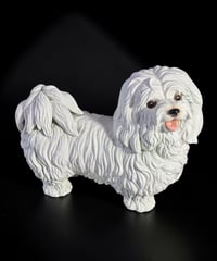 陶器製 マルチーズ オブジェ 可愛い 犬 動物 ガーデニング イヌ 置物 インテリア 雑貨 アンティーク
