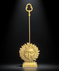 真鍮 ドアストッパー 太陽 金色 インテリア 置物 オブジェ 時代物 工芸品 骨董品 アンティーク