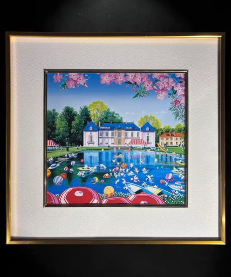 プリンセスクラブ ヒロ・ヤマガタ Summer Pond 額装 風景 壁掛 絵画 アート ポスター 雑貨 インテリア アンティーク コレクション