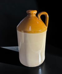 英国 ヴィンテージ ストーンウェア フラゴン ブラウン ジャー 茶壺 丸壺 陶器 古美術 時代物 イギリス 骨董品 アンティーク