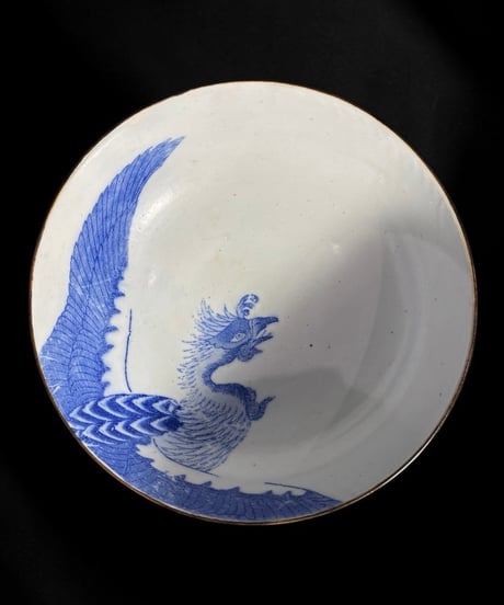 時代物 古伊万里 染付 大鉢 鳳凰 盛り鉢 在銘 鉢 取り皿 飾り皿 和食器 陶器 伊万里 骨董品 アンティーク