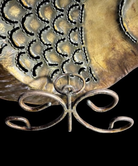 金属工芸 キャンドルホルダー 銅製 熱帯魚 蝋燭台 魚 灯火台 置物 インテリア オブジェ 骨董品 アンティーク