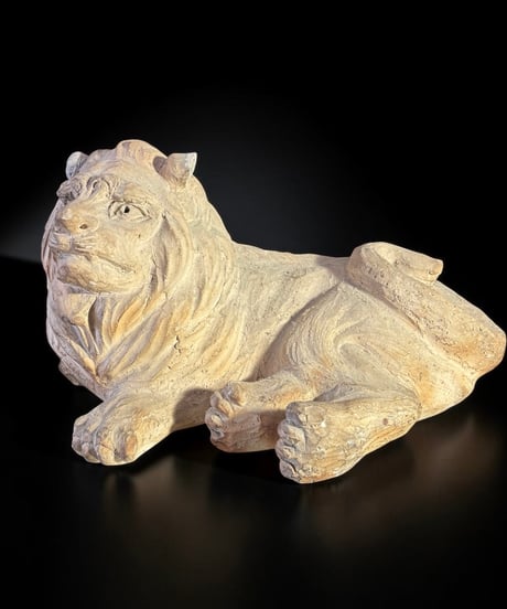 ヴィンテージ 陶器製 獅子 オブジェ 置物 ライオン 庭園 コレクション インテリア 古美術 骨董品 アンティーク