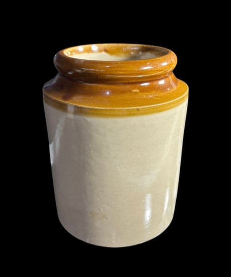 英国 ヴィンテージ ストーンウェア ジャー Brocante ブラウン 茶壺 丸壺 陶器 古美術 時代物 イギリス 骨董品 アンティーク