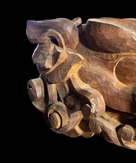 時代物 木彫 獅子頭 木鼻 仏教美術 だんじり 山車 獅子舞 魔除け 置物 作家物 オブジェ 古美術 骨董品 アンティーク