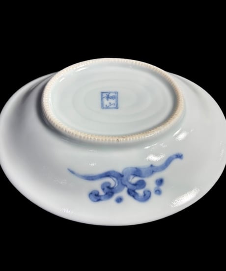【5客セット】 美濃焼 翔山窯 染付 小皿 羅漢図 銘々皿 丸皿 和食器 陶器 古伊万里 時代物 骨董品 アンティーク