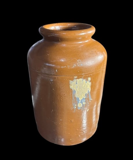 英国 ヴィンテージ ストーンウェア ジャー ブラウン 塩釉 茶壺 丸壺 陶器 古美術 時代物 イギリス 骨董品 アンティーク