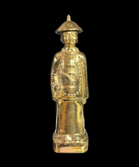 福建曾館 乾隆帝像 中国美術 仏像 金色 インテリア 置物 オブジェ 骨董品 時代物 アンティーク