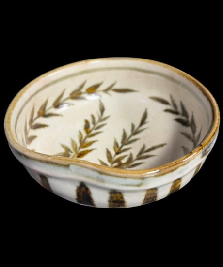 【5客セット】瀬戸焼 小鉢 草模様 変形鉢 在銘 時代物 作家物 和食器 陶芸 骨董品 アンティーク