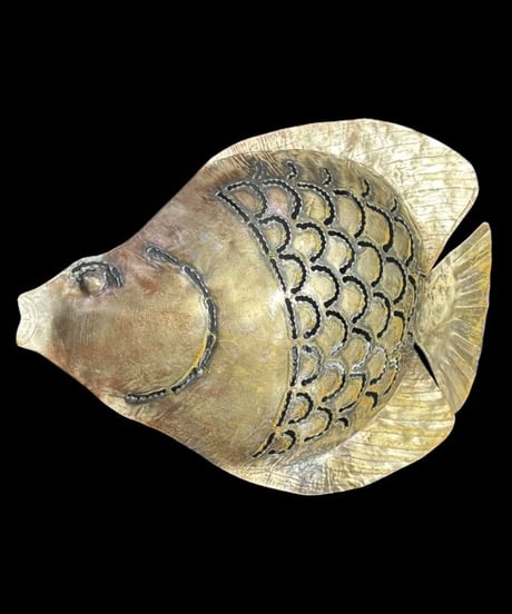 金属工芸 キャンドルホルダー 銅製 熱帯魚 蝋燭台 魚 灯火台 置物 インテリア オブジェ 骨董品 アンティーク