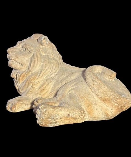 ヴィンテージ 陶器製 獅子 オブジェ 置物 ライオン 庭園 コレクション インテリア 古美術 骨董品 アンティーク